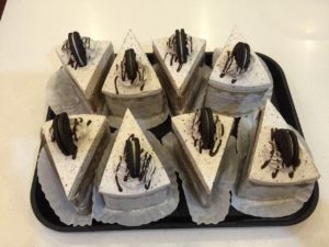 Oreo Cookie Cake Slices for Catering